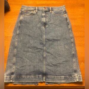 J. Crew Blue Denim A line Midi Skirt